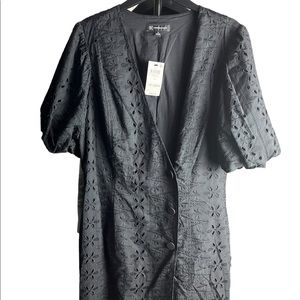 Black bubble sleeve mini dress international concepts I.N.C